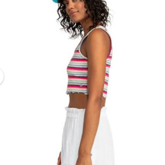 Roxy BRAZILIAN SAND PARDISO Women's Keep It Wavy Cropped Tank - Picture 3 of 4